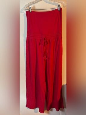 Zenana Outfitters Red Strapless Jumpsuit Romper Brand New